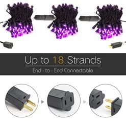 Brizled Purple Halloween Lights, 33ft 100 LED Purple Light 5mm Wide Angle Halloween String Light, 120V UL Certified Connectable Purple Light String For Party Indoor Outdoor Halloween Decor, Black Wire -National Tree Company Sale Shop 51qi7je5XnL