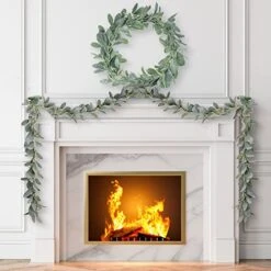 Quadow Artificial Lamb's Ear Greenery Garland, 6 Ft Long Artificial Lambs Ear Garlands Room Decor Green Leaves Vines Garland Home Party Garden Decor -National Tree Company Sale Shop 51rOPaQNKDL