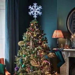 Dazzle Bright Snowflake Christmas Tree Topper, 9 Inch Christmas Tree Topper Ornament With 15 White LED Lights, Lighted Tree Topper Christmas Decorations For Xmas Indoor Holiday Decor 10 Dazzle Bright Snowflake Christmas Tree Topper, 9 Inch Christmas Tree Topper Ornament With 15 White LED Lights, Lighted Tree Topper Christmas Decorations For Xmas Indoor Holiday Decor -National Tree Company Sale Shop 51rpXR79TwL