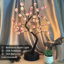 AVEVA Cherry Blossom Tree Lamp,LED Twinkling Tree,USB Plug-Battery Lighted Tree,Cute Decorations For Bedroom Home Christmas Party,Room Decor Tree Lamp -National Tree Company Sale Shop 51s1PormWrL