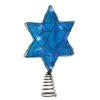 Kurt Adler UL 10-Light LED Silver And Blue Hanukkah Star Shimmer Treetop