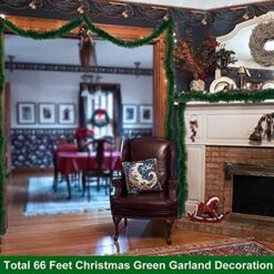TURNMEON 2 Pack Total 66 Foot Christmas Garlands Greenery Decorations, Each 33 Ft Artificial Soft Green Pine Xmas Garland For Stairs Mantle Fireplace Christmas Decoration Outdoor Indoor Home Holiday -National Tree Company Sale Shop 51sL1BlCKeL