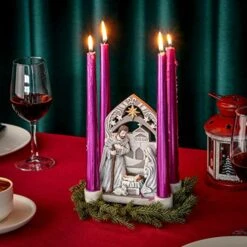 Nativity Advent Decorations Advent Candle Holder Nativity Advent Candlestick Holy Family Candle Holder Nativity Scene With Arch Candle Holder Religious Decors For Christmas Supplies (Solid Color) -National Tree Company Sale Shop 51sTwVFiJeL