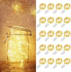 MUMUXI LED Fairy Lights Battery Operated String Lights [20 Pack], 3.3ft 20 Mini Fairy Lights Battery Powered Party Wedding Centerpiece Decorations Crafts Mason Jar Lights Firefly Lights, Warm White -National Tree Company Sale Shop 51satjntBHL. AC