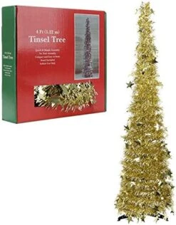 Artificial Christmas Tree Metal Stand, Glittery Tinsel Christmas Tree, 47inch Collapsible Xmas Trees With Plump Sequin For Holiday Decor - Easy To Assemble (Blue) -National Tree Company Sale Shop 51sizjtCmjL. AC