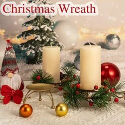 20 Pieces Mini Christmas Wreath Christmas Candle Holder For Pillar Candles, 10 Pieces Votive Candle Berry Ring With Pinecones And 10 Pieces Metal Candle Holders For Wedding Christmas Party Decoration -National Tree Company Sale Shop 51sxklAEMAL