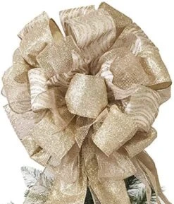 Christmas Tree Topper Bow With Glitter Satin Mesh Streamer For Xmas Ornaments Wreath Decor -National Tree Company Sale Shop 51t5jcOYRDL. AC
