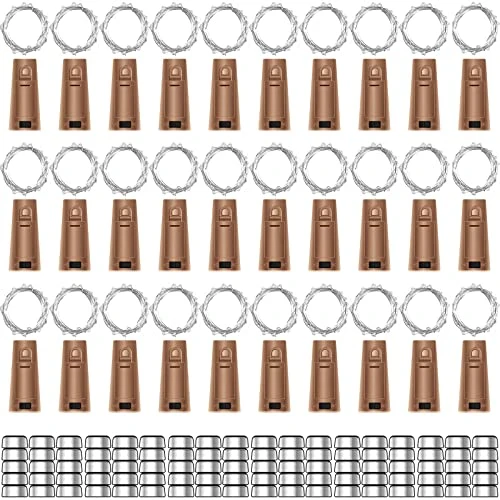 30 Pack Wine Bottle Lights With Cork - Cork Bottle Lights 90 Additional Batteries 6.6 Feet Silver Wire 20 LEDs,Fairy Mini String Lights For Christmas,DIY,Party,Decor,Wedding (Warm White) 3 30 Pack Wine Bottle Lights With Cork - Cork Bottle Lights 90 Additional Batteries 6.6 Feet Silver Wire 20 LEDs,Fairy Mini String Lights For Christmas,DIY,Party,Decor,Wedding (Warm White)