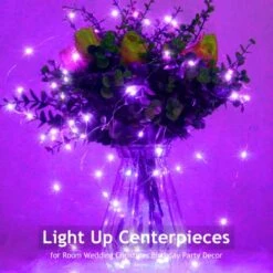 15 Packs 20 Led Purple Fairy Lights Battery Operated 6.6ft Silver String Lights Waterproof Firefly Starry Light For DIY Table Centerpieces Wedding Halloween Christmas Party Decor -National Tree Company Sale Shop 51tf3pbpwxL