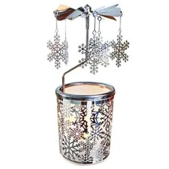 Kingnero Christmas Snowflake Carousel Candle Rotating Rotary Candle Holder Spinning Tealight Candleholder For Relatives And Friends Gifts -National Tree Company Sale Shop 51u1H6p1nWS