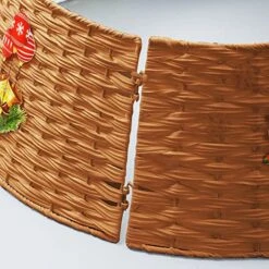 Christmas Tree Collar，23.6" D Handwoven Rattan Wicker Ring Stand Artificial Wicker Cover Basket Base For Holiday Artificial Trees-Round (Brown) -National Tree Company Sale Shop 51uFYPv9VmL