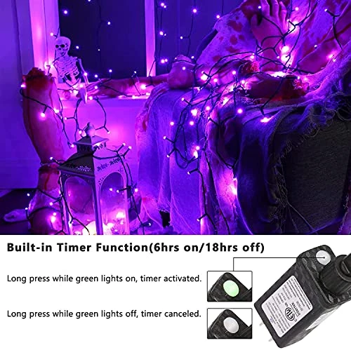 Joomer Purple Halloween Lights 100FT 300 LED Connectable Halloween String Lights With 8 Modes Timer Waterproof Plug-in Purple String Lights For Indoor Outdoor Halloween Decorations 5 Joomer Purple Halloween Lights 100FT 300 LED Connectable Halloween String Lights With 8 Modes Timer Waterproof Plug-in Purple String Lights For Indoor Outdoor Halloween Decorations - Image 3