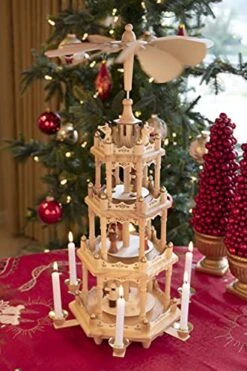 Clever Creations Brown Four Tier Carousel 22 Inch Traditional Wooden Christmas Pyramid Decoration, Festive Christmas Décor For Shelves And Tables -National Tree Company Sale Shop 51urbT81ppL