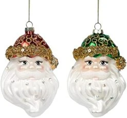 Santa Head Ornament，Hand Blown Christmas Tree Accessory For Holiday Celebrations, Unique Gifts, And Festive Decor，Exclusive Keepsake -National Tree Company Sale Shop 51v JbKikFL. AC
