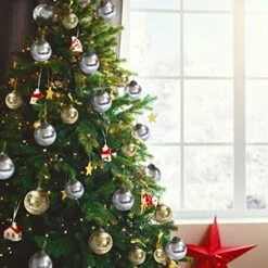 Set Of 4 Silver Mercury Glass Ornaments (3.15" Elegant Etched Ball) Perfect For Christmas Tree, Hanging Holiday Decoration, Gifts & Home Decor -National Tree Company Sale Shop 51vjdftK7NL