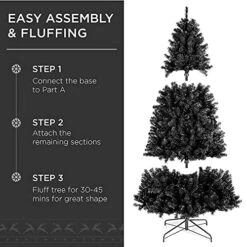 Best Choice Products 7.5ft Artificial Full Black Christmas Tree Seasonal Holiday Decoration For Home, Office, Party Decoration W/ 1,350 PVC Branch Tips, Metal Hinges, Foldable Base 10 Best Choice Products 7.5ft Artificial Full Black Christmas Tree Seasonal Holiday Decoration For Home, Office, Party Decoration W/ 1,350 PVC Branch Tips, Metal Hinges, Foldable Base -National Tree Company Sale Shop 51voYr5ifUS