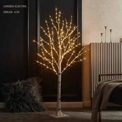 LITBLOOM Lighted Birch Twig Tree With Fairy Lights 4FT 200 LED Lights For Indoor Outdoor Home Thanksgiving Christmas Holiday Decoration -National Tree Company Sale Shop 51vw3jwFM L. AC