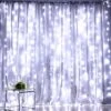 Fiee Fairy Curtain Lights,304 LED 9.8ftX9.8ft 30V 8Modes Safety Window Lights With Memory For Home Wedding Christmas Party Family Patio Lawn Garden Bedroom Outdoor Indoor Wall Decorations(Cool White)