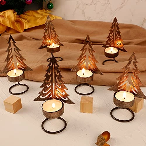 Juegoal Set Of 6 Tea Light Candle Holders, Christmas Decorations Metal Xmas Tree Table Candle Holder, Rust-Proof Tabletop Tealight Centerpiece And Display For Holiday Home Mantel Fireplace 3 Juegoal Set Of 6 Tea Light Candle Holders, Christmas Decorations Metal Xmas Tree Table Candle Holder, Rust-Proof Tabletop Tealight Centerpiece And Display For Holiday Home Mantel Fireplace