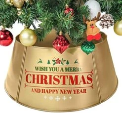 Putuo Decor Metal Christmas Tree Collar, 21 Inches Diameter Red Shiny Christmas Themed Tree Stand Cover, Xmas Holiday Decoration For Xmas Tree -National Tree Company Sale Shop 51x0Xgj96ZL. AC