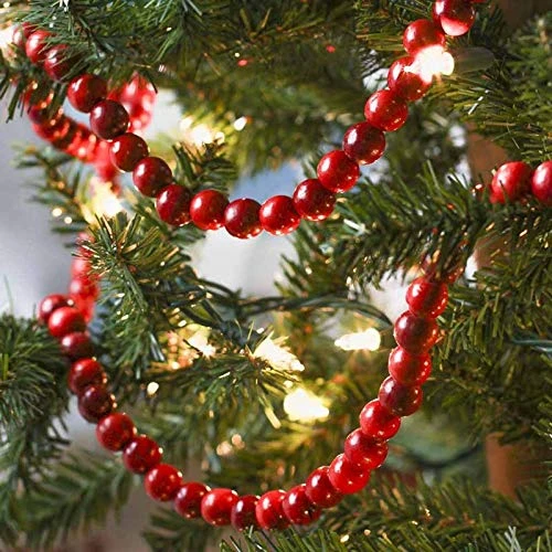 ZOONAI Long Wood Bead Garland Farmhouse Decor Christmas Tree Garland Boho Decorations Wall Hanging Prayer Beads Home Decor Ornament (Light Red, 287cm) 6 ZOONAI Long Wood Bead Garland Farmhouse Decor Christmas Tree Garland Boho Decorations Wall Hanging Prayer Beads Home Decor Ornament (Light Red, 287cm) - Image 4