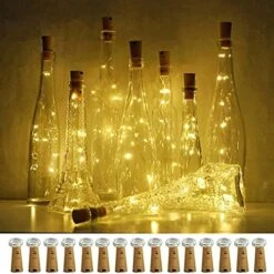 LoveNite Wine Bottle Lights With Cork, 15 Pack Battery Operated 10 LED Cork Shape Silver Wire Colorful Fairy Mini String Lights(No Bottles) For DIY, Party, Christmas, Wedding Decor (Warm White) -National Tree Company Sale Shop 51xDAxsVrUS. AC