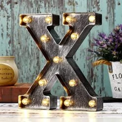 Retro Led Marquee Letter Lights - Industrial, Vintage Style Light Up Letters Alphabet Sign For Cafe Wedding Birthday Party Christmas Lamp Home Bar Initials Decor - E -National Tree Company Sale Shop 51xE74y2GEL. AC