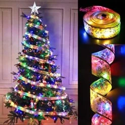TURNMEON [ Extra Long ] 50 Ft 150 LED Ribbon Christmas Tree Lights Decoration, Adapter Powered Double Layer Copper Wire Fairy String Lights Christmas Tree Decorations Home Indoor New Year -National Tree Company Sale Shop 51xWN7ivEkL. AC