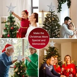 WinPull Christmas Tree Topper Lighted With 6 Pattern Projection Modes, Christmas Star Tree Topper Built-in LED Rotating Lights, 3D Glitter Projector For Christmas Decorations (Silver) -National Tree Company Sale Shop 51xWZmpvKmL