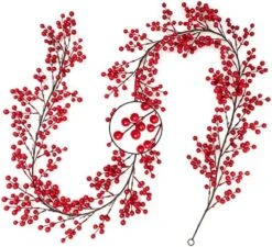 Silver Berry Garland Christmas Decoration -7.8ft Artificial Red Berry Garland With Bendable Stems For Holiday Fireplace Stairs Table Decorations -National Tree Company Sale Shop 51y5cLlNZrL. AC
