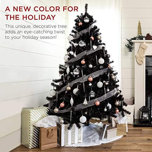 Best Choice Products 7.5ft Artificial Full Black Christmas Tree Seasonal Holiday Decoration For Home, Office, Party Decoration W/ 1,350 PVC Branch Tips, Metal Hinges, Foldable Base 4 Best Choice Products 7.5ft Artificial Full Black Christmas Tree Seasonal Holiday Decoration For Home, Office, Party Decoration W/ 1,350 PVC Branch Tips, Metal Hinges, Foldable Base - Image 2