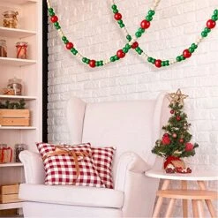 Christmas Wood Garland Beads Red, Christmas Grinch Signs For Tree New Years Tray Farmhouse Decor Wall Hanging Ornaments -National Tree Company Sale Shop 51yQagGMkuL