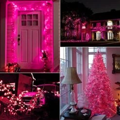 Pink Mini Christmas Lights - 39 Feet 100 LED Fairy String Lights With 8 Lighting Modes Waterproof Connectable For Indoor Outdoor Xmas Tree Garland Wreath Holiday Valentine's Day Decoration -National Tree Company Sale Shop 51yUSnUOamL