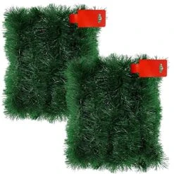 TURNMEON 2 Pack Total 66 Foot Christmas Garlands Greenery Decorations, Each 33 Ft Artificial Soft Green Pine Xmas Garland For Stairs Mantle Fireplace Christmas Decoration Outdoor Indoor Home Holiday