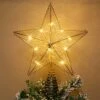 LAWOHO White Winter Christmas Tree Topper, Bauhinia 5 Point Star Tree Topper 11.81" X 10", Xmas Tree Topper Star Lighted With 10 Warm LED For Christmas Tree Ornaments Decorations Home Decor -National Tree Company Sale Shop 51yYElofT6L