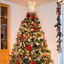 Christmas Angel Tree Topper With Feather Wings, Plug In Christmas Tree Ornament For Indoor Office Xmas New Year Holiday Tree Decoration 13 Christmas Angel Tree Topper With Feather Wings, Plug In Christmas Tree Ornament For Indoor Office Xmas New Year Holiday Tree Decoration -National Tree Company Sale Shop 51ycBsNUQWL