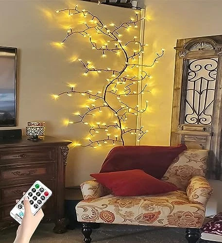 Vines For Home Decor, 7.5Ft Christmas Swags Decorations Indoor Walls Decor Artificial Plants Tree Branches 144 LEDs Lighted Willow Vine Lights For Walls Bedroom Living Room Decor Aesthetic (1PCS) 9 Vines For Home Decor, 7.5Ft Christmas Swags Decorations Indoor Walls Decor Artificial Plants Tree Branches 144 LEDs Lighted Willow Vine Lights For Walls Bedroom Living Room Decor Aesthetic (1PCS) - Image 7