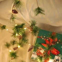 PALONMY Christmas Garland With Lights 6.56 FT Pine Garland With 30 LED Fairy Lights Battery Operated Garland Lights With Pine Cones Artificial Greenery Garland Christmas Pre-lit Lights For Home -National Tree Company Sale Shop 51yoXAboIGL