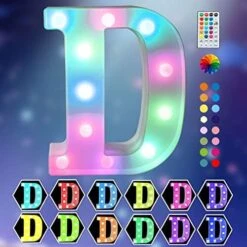 Light Up Colorful LED Marquee Letter Lights, 18 Colors Changing Alphabet Letters Sign With Remote Timer For Night Light Girls Bedroom Wedding Birthday Party Lamp Christmas Home Bar Decor- Colorful R -National Tree Company Sale Shop 51yssyDK0aL. AC