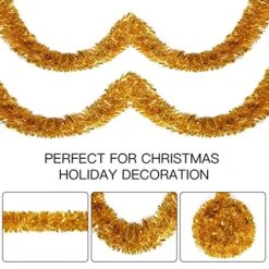 Sggvecsy 49.2Ft Christmas Gold Tinsel Garland Xmas Tree Decorations Christmas Metallic Twist Garland Ceiling Hanging Decorations For New Year Party Birthday Holiday Indoor Outdoor Supplies -National Tree Company Sale Shop 51yuDmJhhyL