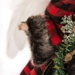 Glitzhome Handmade Plaid Angel Figurine Christmas Treetop Ornament Decoration 12" H - Red & Black -National Tree Company Sale Shop 51z5fSVWJIL