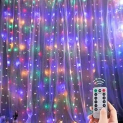 Window Curtain String Lights 20 Feet 600 Led Fairy Twinkle Lights With Remote, Timer, 8 Modes For Room Wedding Party Backdrop Outdoor Indoor Decoration, Warm White, Unconnectable, Curtain Not Included -National Tree Company Sale Shop 51zI8TkXkuL. AC
