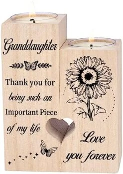 Double Sided Printing, Granddaughter Gifts Candle Holders, Granddaughter Gifts From Grandma, Birthday Christmas Graduation Gifts For Granddaughter -National Tree Company Sale Shop 51zLB4R7uXL. AC