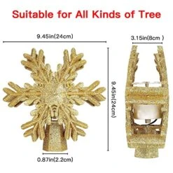 LIKYUU Christmas Tree Topper,Gold Christmas Tree Topper Lighted With LED Rotating Snowflake Projector Lights 3D Lighted Ornaments Festival Lights Christmas Tree Decorations 15 LIKYUU Christmas Tree Topper,Gold Christmas Tree Topper Lighted With LED Rotating Snowflake Projector Lights 3D Lighted Ornaments Festival Lights Christmas Tree Decorations -National Tree Company Sale Shop 51zTuhes4SL