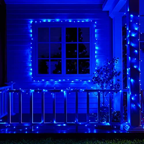 Christmas String Lights - 98FT 300 LED Twinkle Fairy Lights String With 8 Light Modes For Christmas Trees Garland Wreath Wedding Indoor Outdoor Holiday Decorations - Blue 6 Christmas String Lights - 98FT 300 LED Twinkle Fairy Lights String With 8 Light Modes For Christmas Trees Garland Wreath Wedding Indoor Outdoor Holiday Decorations - Blue - Image 4