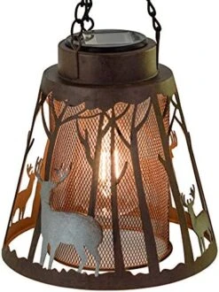 Deer LED Lantern Lights Decorative - Metal Round Holder & Hanging Lantern For Indoor Outdoor By Pine Ridge | 3AAA Battery Operated | Flameless | Halloween And Christmas 17 Deer LED Lantern Lights Decorative - Metal Round Holder & Hanging Lantern For Indoor Outdoor By Pine Ridge | 3AAA Battery Operated | Flameless | Halloween And Christmas -National Tree Company Sale Shop 51zxw5GO2L. AC