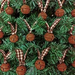 6 Yards Christmas Rusty Sleigh Bell Garland Primitive Metal Rusty Jingle Bells And Gingham Ribbon Hanging Garland For Farmhouse Vintage Rustic Christmas Tree Mantel Banister Winter Holiday Decoration -National Tree Company Sale Shop 611WOOPjbdL