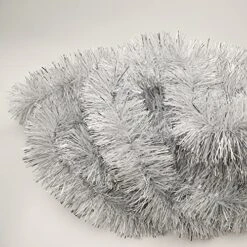 Lukigif 25 Feet Christmas Tree Twist Garland Sparkly Thick Metallic Tinsel Foil Wreath Hanging Decor For Parade Floats Christmas Eve Xmas Tree New Year Wedding Birthday Party, 4" X 25', Silver White -National Tree Company Sale Shop 612Y9WbgcjL