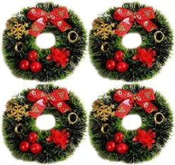 ChezMax Candle Rings Berry Tea Light Ring Small Candle Wreaths Berry Candle Holder Table Decoration For Christmas Valentine's Day Thanksgiving Day Dinner Party Wedding Diameter 4" 4 PCS -National Tree Company Sale Shop 612ldgImZfL. AC