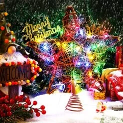 Star Tree Toppers Christmas Decorations Indoor Natural Brown Rattan Star Christmas Tree Topper Lighted Rustic Rattan Star Rustic Rattan Treetop Holiday Xmas Party Decorations (Coloured Light) -National Tree Company Sale Shop 614fFYEeAxL